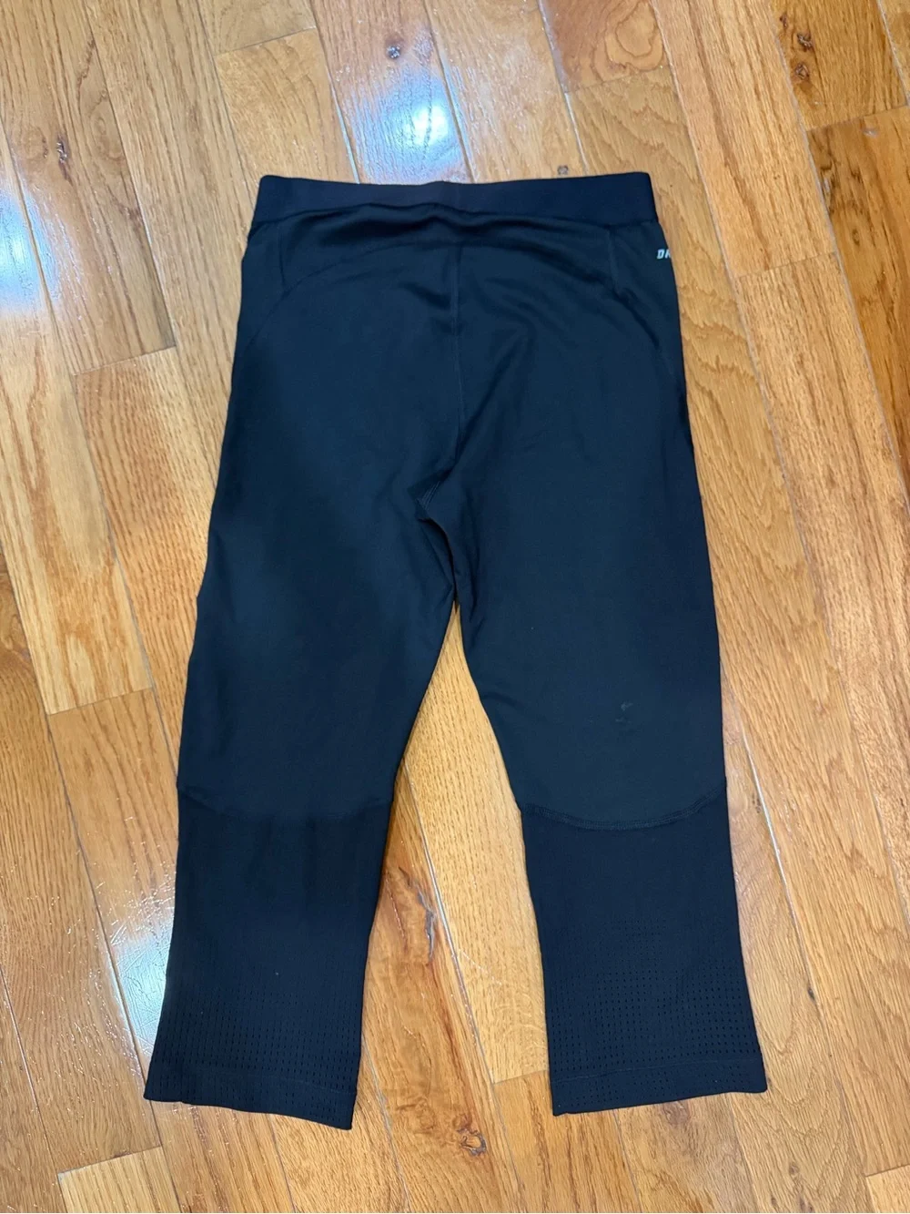Nike Black Capri Leggings with Silver Swoosh